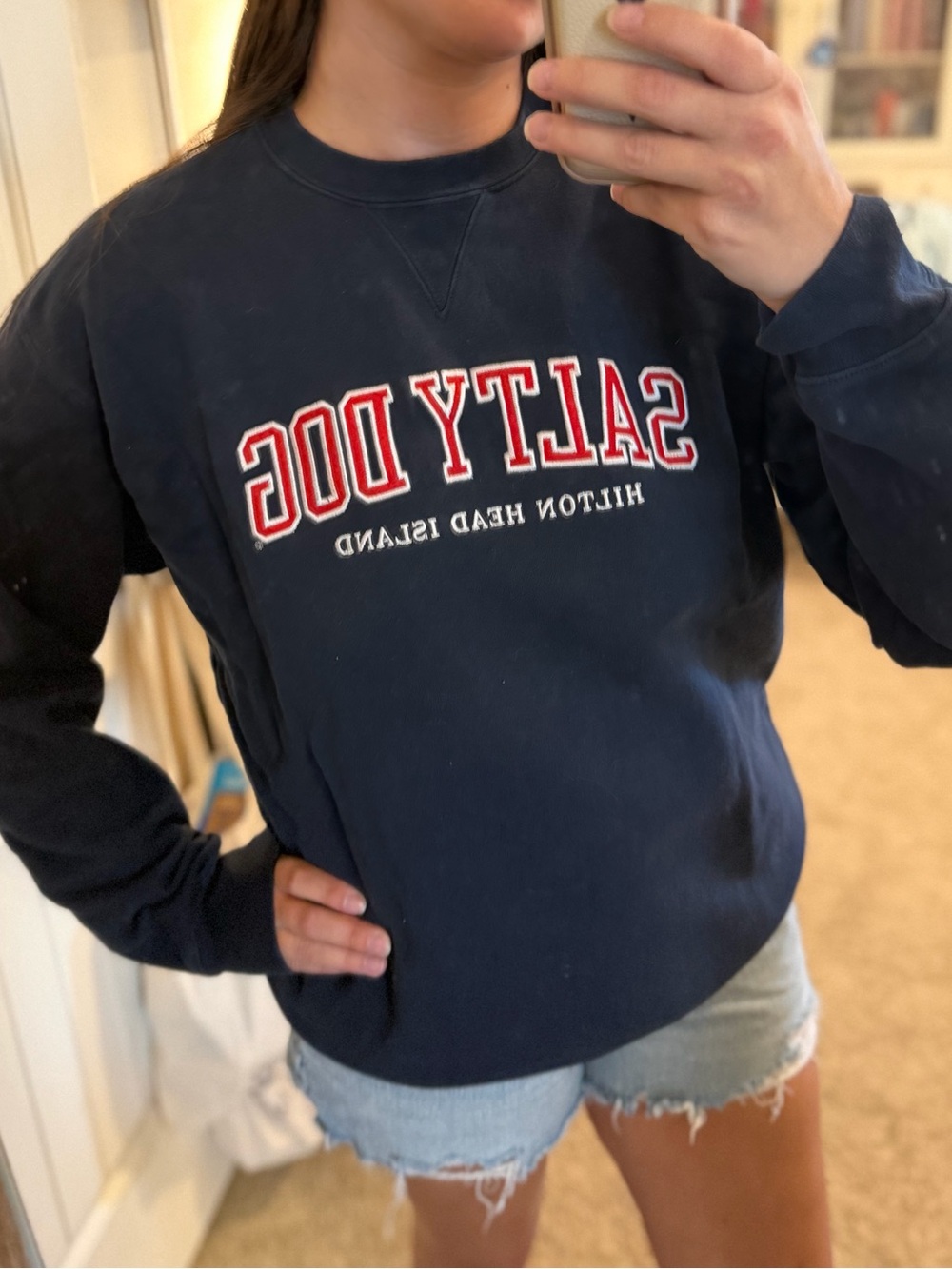 Salty Dog Navy Crewneck Sweatshirt - Hilton Head Island